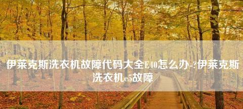 三洋洗衣机出现E5故障的原因与解决方法（解密E5故障）
